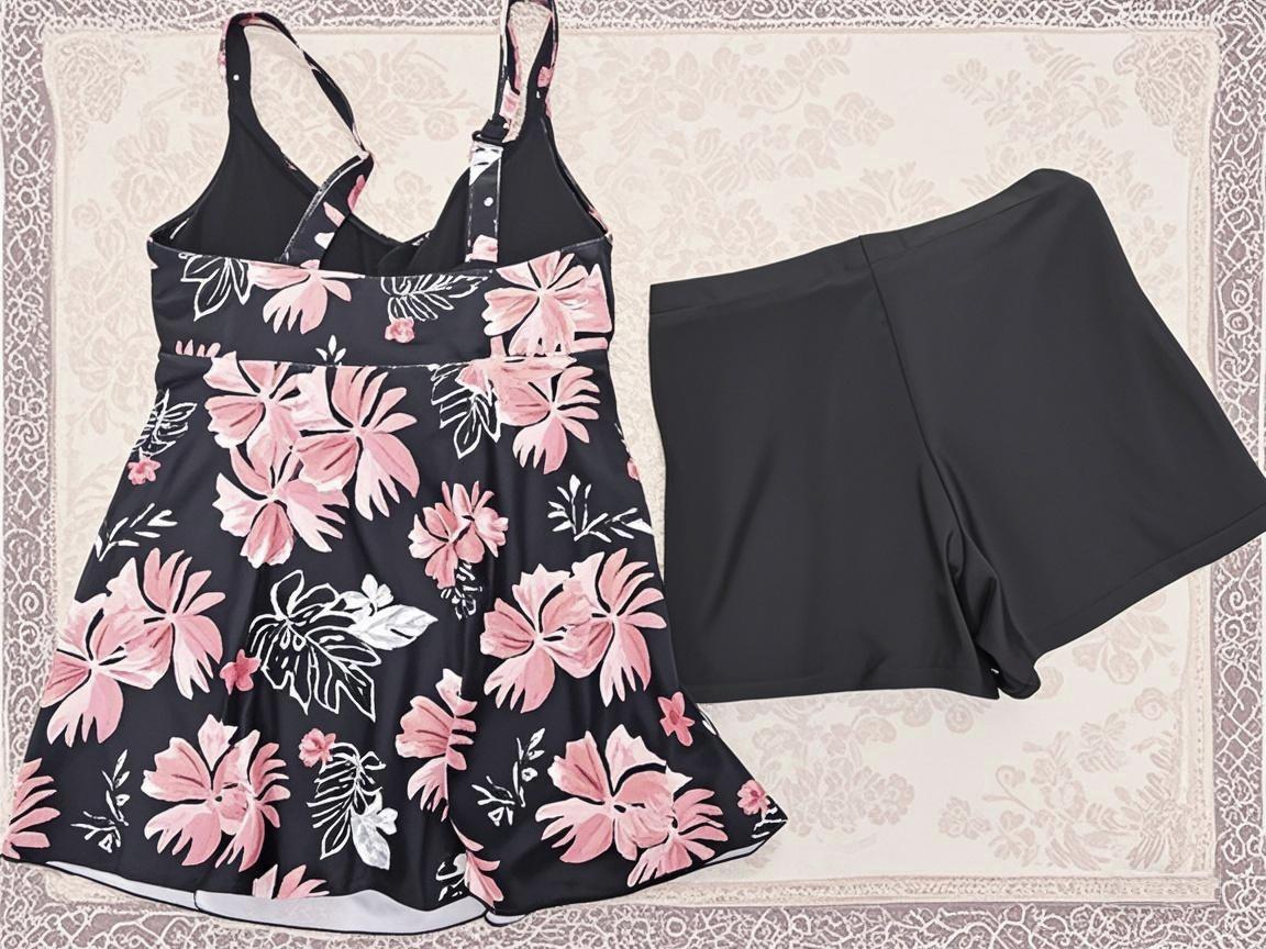 Women s Swimsuit Two-piece Deep V Floral Print Swimsuit Burst Swimsuit M