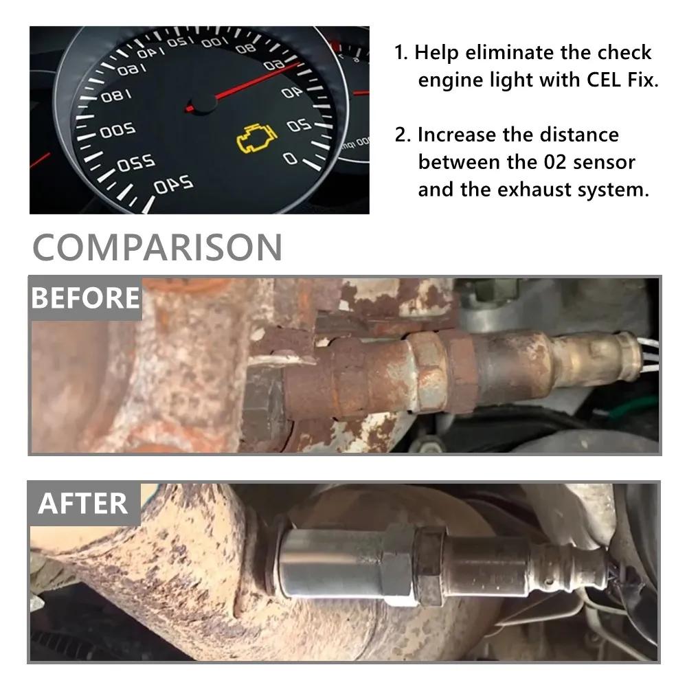 M18 X1.5 O2 Exhaust Oxygen Sensor Bung Adapter 44mm Extension Spacer Iron Plating Nickel Extender Universal for 18MM Thread New