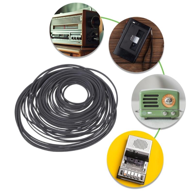 50Pieces Rubber Replacement Belts for Vintaged Auditory Devices Mixed 0.7mm and 1.0mm Stable Transmission Reduce Noise