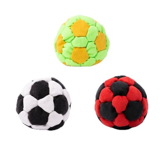 1/3/6Pcs Plush Football Footbags Hacky Sack Ball, Handmade Multicolored Throwing Beanbag, Kids Adults Juggling Kick Ball for Indoor Outdoor Play