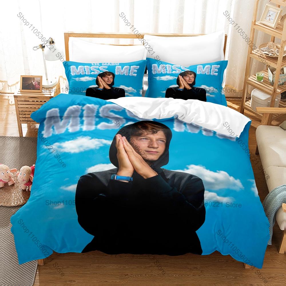 Viral Meme Rap Artist Lil Mabu Hit Song Graphic Hip Hop Bedding Set Duvet Cover With 2 Pillowcases Teen Urban Bedroom Decor