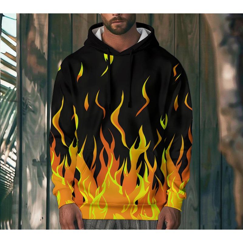 Herbst-Hoodies Mode Flamme 3D-Druck Herren Damen Streetwear Kapuzenpullover Pullover Oversized Harajuku Jacke Unisex Kleidung