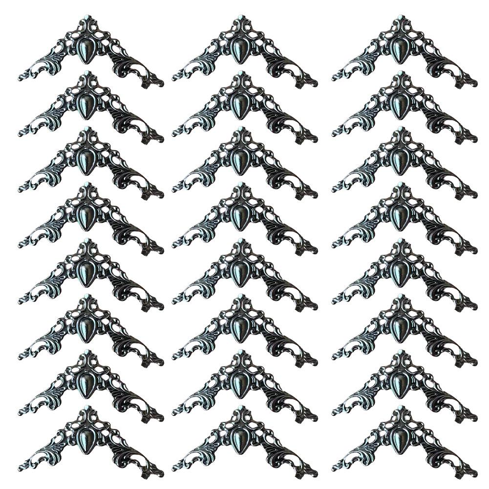 24Pcs Box Corner Creative Metal Decorative Corner Edge Protectors Corner Brackets For Books Photo Frames Jewelry Boxes Hardware