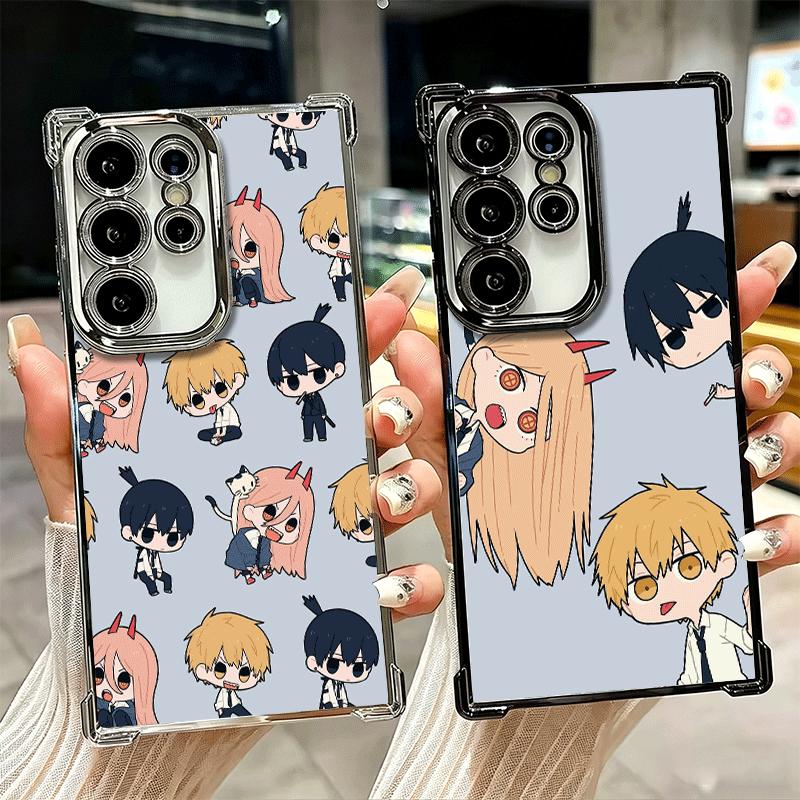 Süßer CSM Anime Charakter Weiche Handyhülle Für Samsung Galaxy S26 Ultra S25 Edge S24 FE S23 Plus S22 S21 + S20 Galvanisiert Anti-Fall F