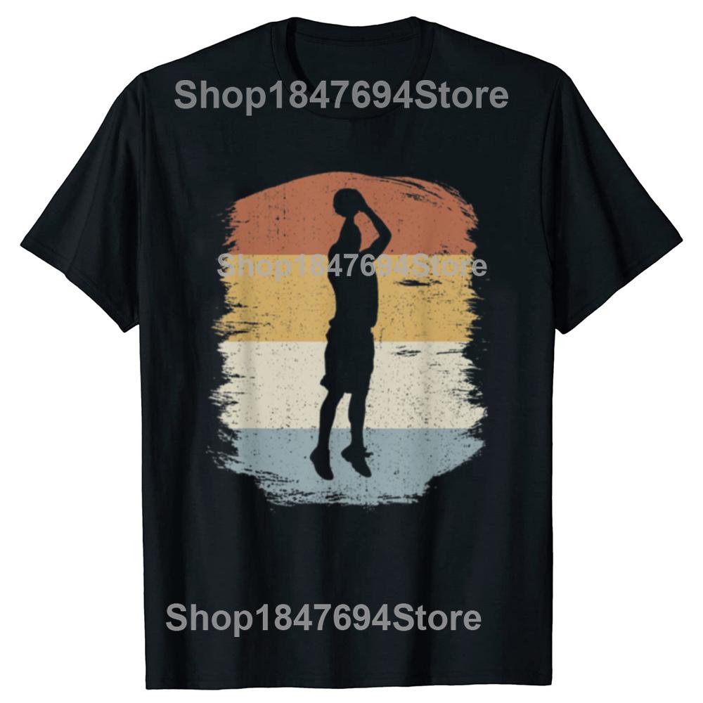 Funny Retro Basketball Jumpshot Baller Vintage T Shirt Streetwear Short Sleeve Birthday Gifts Summer Style T-shirt Mens Clothing