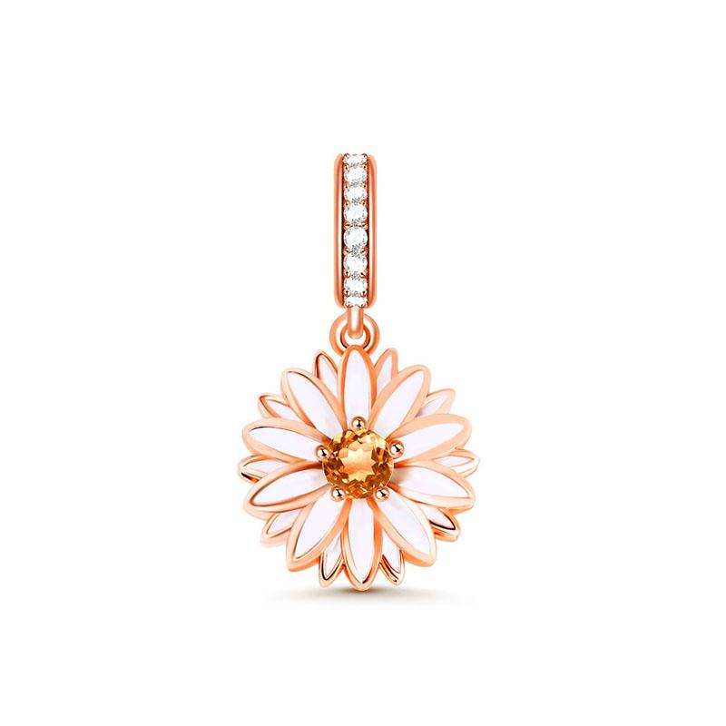 Springs Flower Series Copper Bird Hibiscus Tulip Charm Bead Fit Women Original Bracelet Jewelry For Gift