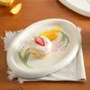 Exquisite Tulip Flowers Ceramic Plate High End Coffee Shop Cake Dessert Plate Home Delicious Snack Dining Plates Oval Tableware