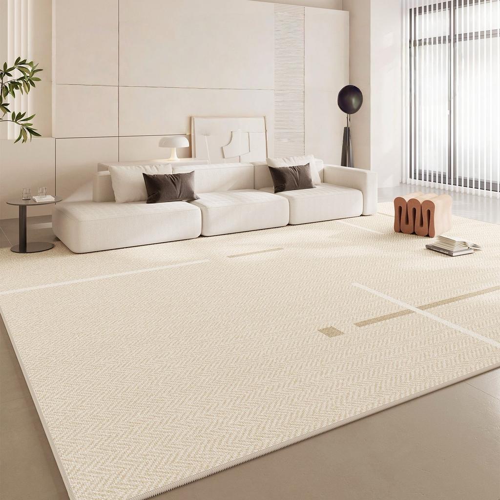 Modern Style Living Room Decoration Line Carpet Soft Rugs for Bedroom Stripe Design Non-slip Rug Home Cream Style Floor Mat