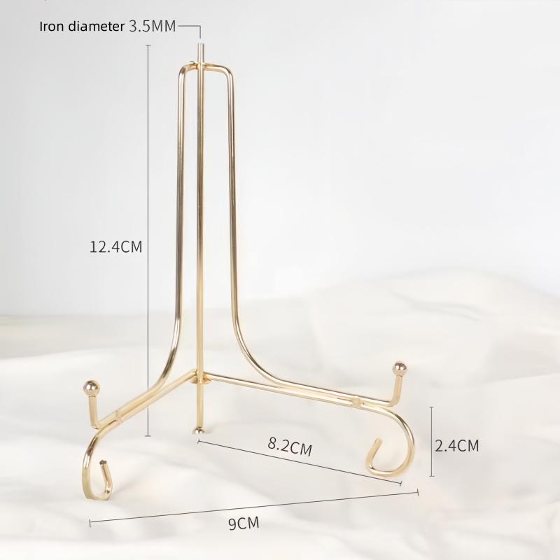 Golden Iron Storage Rack Craft Clock Holder Book Picture Frame Art Pedestal Display Stand Nordic Style Home Decor