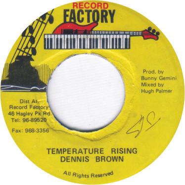 

7inch Record DENNIS BROWN Temperature Rising NONE Record Factory Jamaica Reggae Ska Dub Used