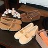 Grape Mother Studiolee Ballet Style One-word Belt Inner Height Increase Fluff Mary Jane Single Shoes Women's Autumn and Winter 2025