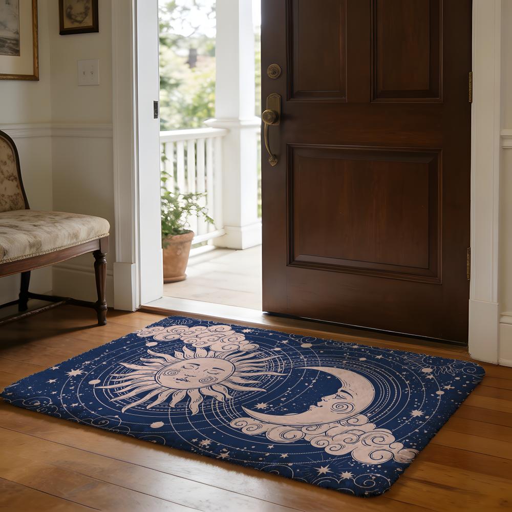 Celestial Hands Art Print Floor Mat Soft Flannel Absorbent Mat Non-Slip Rug Home Bedroom Bathroom