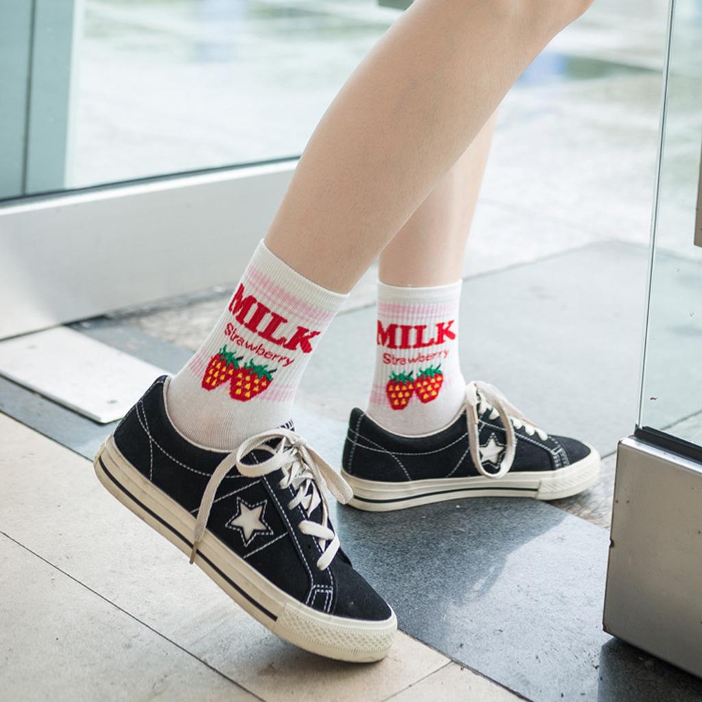 5 P Women's Socks Fruit Socks Fashion Casual Socks Novelty Crew Socks Sweet Cute Fun Socks Cotton Comfortable Socks