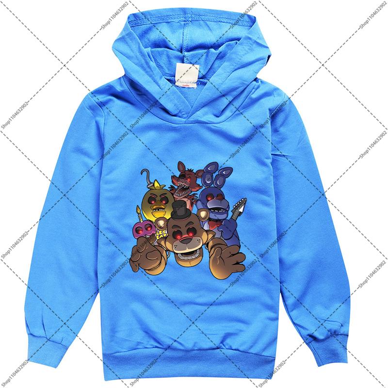 FNAF Boys Girls Hoodie Five Nights At Freddys Children's Spring Sweatshirt Cartoon Anime Comfortable Sweatshirts Birthday Gifts