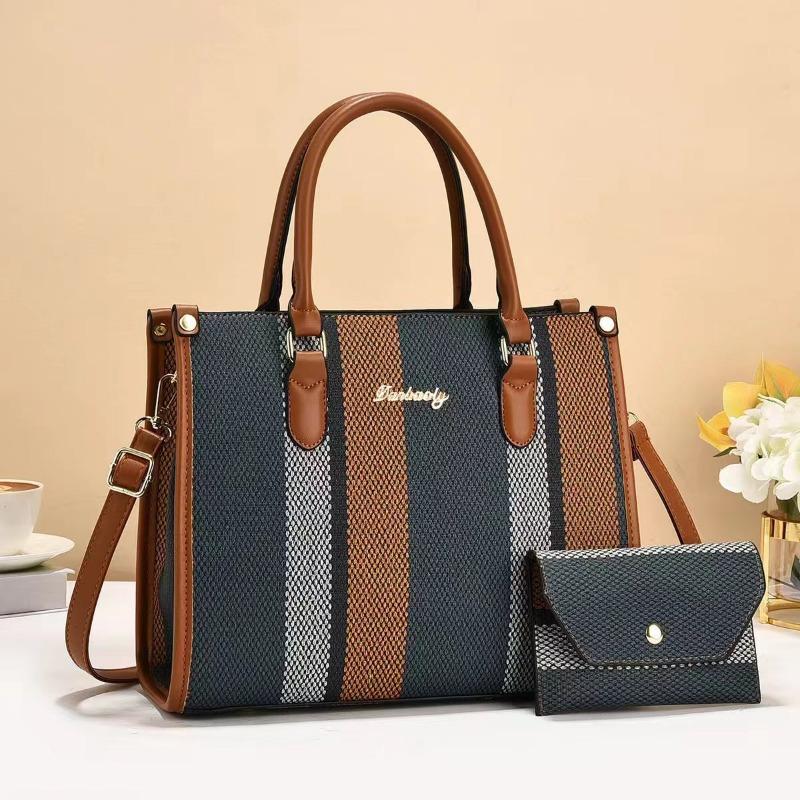 Poșete și genți de mână pentru femei noi de toamnă, geantă de damă cu dungi, la modă versatilă, geantă de tote pentru femei, cu un singur umăr