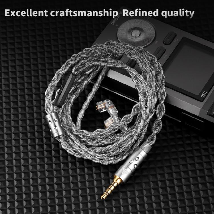 Flexible Silver Plated OFC 2Pin Earphone Cable Featuring 336Core Structure And Universal Compatibility 3.5mm Plugs