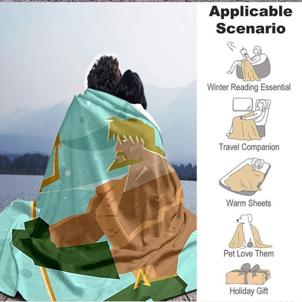 1pc Trident, Aquaman Blanket Polyester Fiber, All Season Comfort for Sofa, Bed, Office, Car, Camping Ideal Home Decor & Gift, Office Comfort
