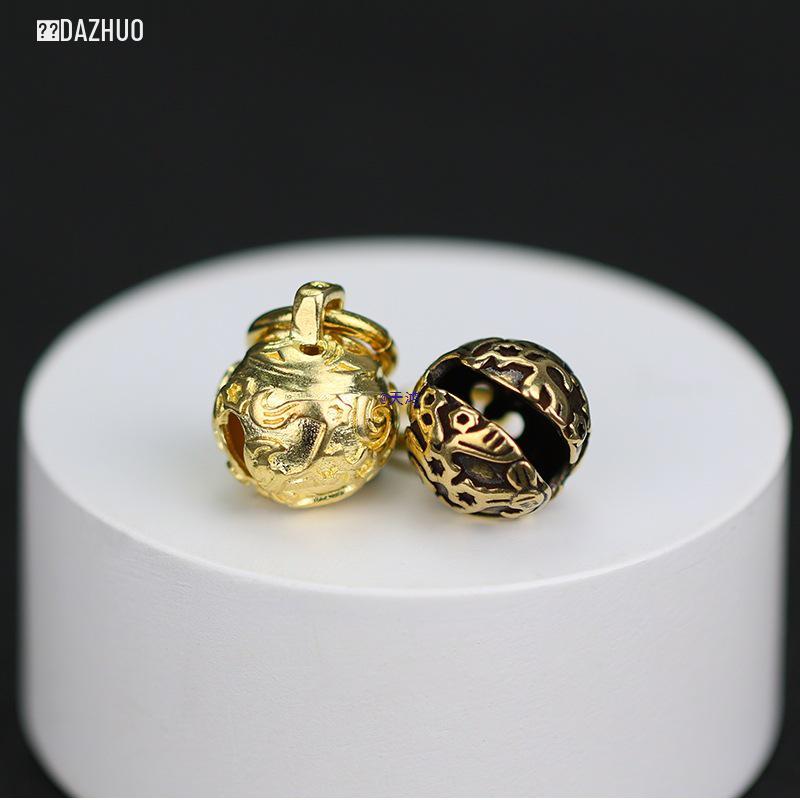 Pure Copper Small Bell Pendant - Creative Pet Accessory, Key Chain, or Bag Charm