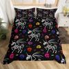Death Moth Duvet Cover Set Skull Bedding Set Snake Mandala Moon Phase Comforter Cover Trippy Skeleton Quilt Cover Set Queen Size