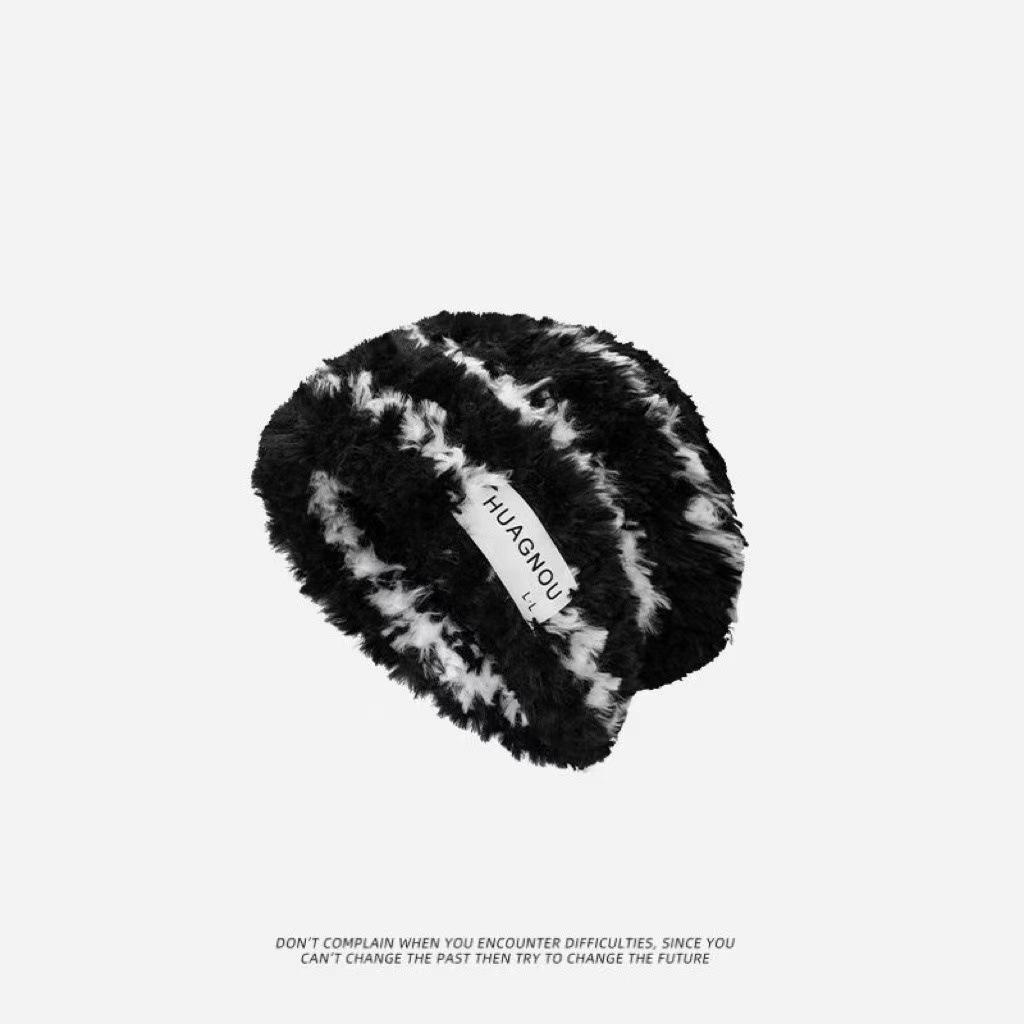 New winter adult thermal hat Internet celebrity same plush hat pattern outdoor plush thermal hat girls