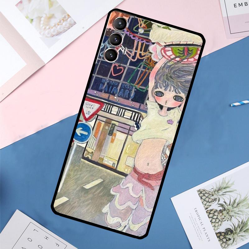 Cartoon Aesthetic Aya Takano Case For Samsung Galaxy S25 Ultra S24 S23 S22 S21 Ultra S9 S10 Plus S23 FE S25 FE Back Cover