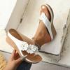 Fashion Summer Hawaiian Floral Rome Scan Wedge Beach Shoes 2025 New Slipers Women Low Rubber Flip Flops Platform Sabot Ladies' Slippers