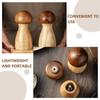 ABOOFAN 2 Stück Pilz Salz- und Pfeffermühle Set mit Basis Holz Pfeffermühle Manuell für Küche