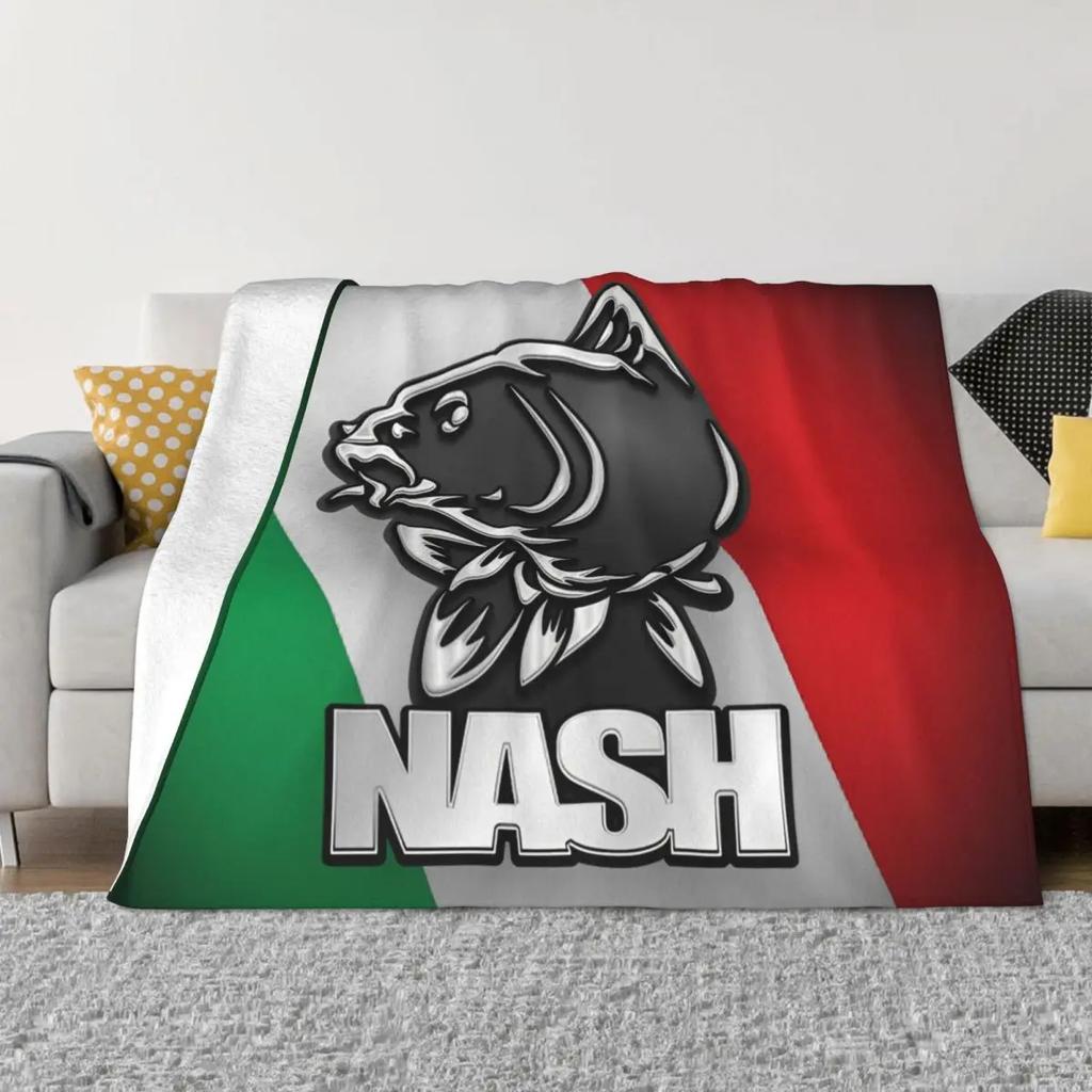 Flanelová deka s logem Nash Fishing Kaprařské vybavení Nová přehozová deka na doma 150*125cm Přehoz