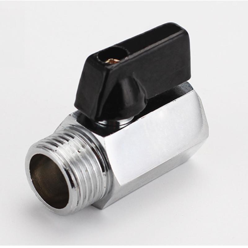 Mini Ball Valve with Internal and External Thread, All Copper Electroplated Double Internal Thread Double External Thread Water