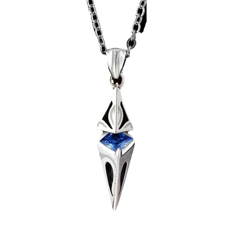 Trendy Men's Starburst 3D Hip-Hop Rhombus Necklace - Niche, Cool, and Handsome Design.