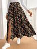 Sweet Floral Split Ruffle Elegant Skirt - Slimming Meteor Student Style