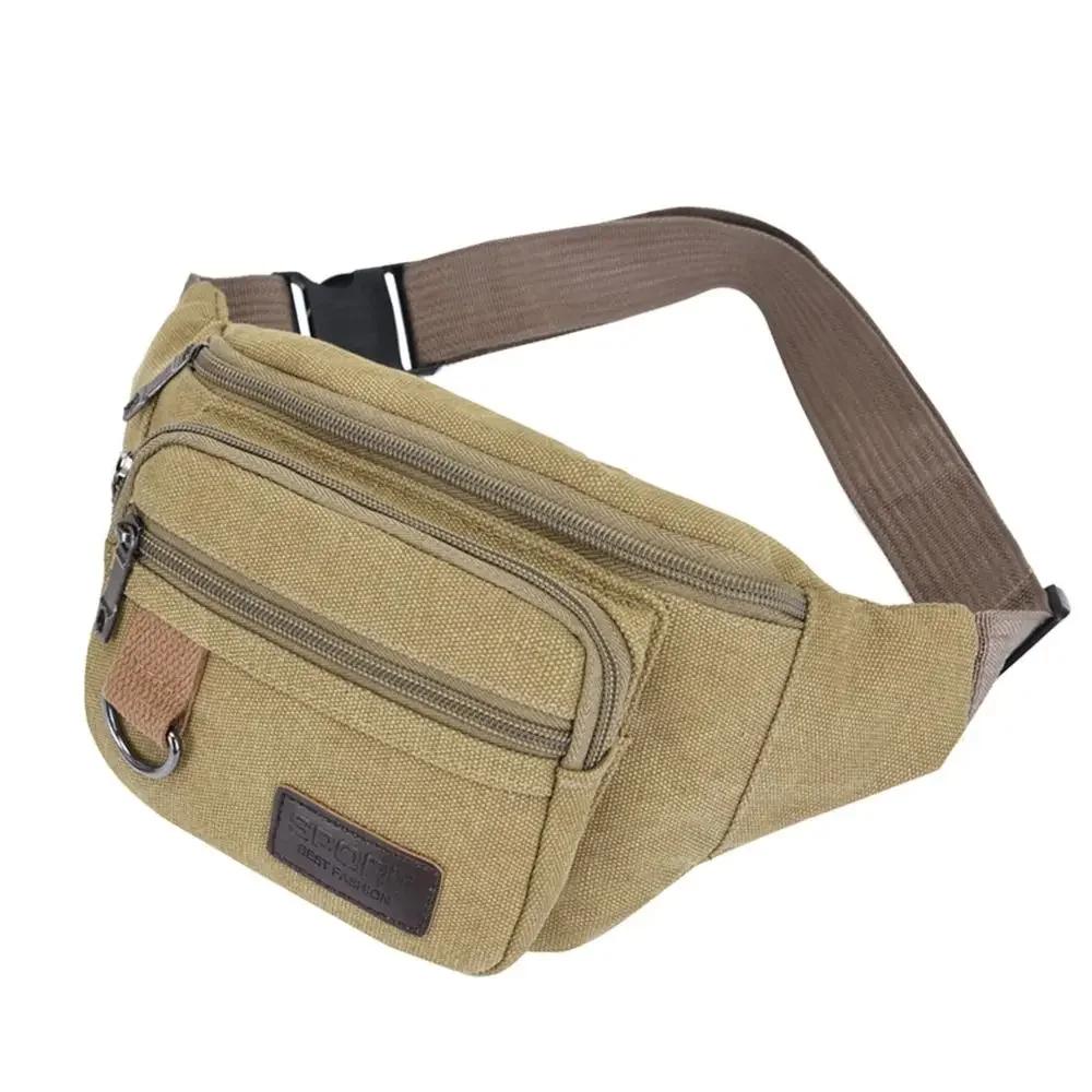 Waterproof Waist Bag Korean- High-capacity Outdoor Sports Fanny Pouch Canvas Child Banana Bag for Girls Kids Bag