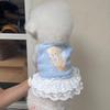 Pet Lace Camisole Dress Thin Breathable Small Bear Vest Dress for Small and Medium-sized Dogs Cats Puppy Clothes