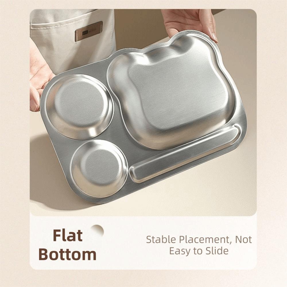 Multi Grids Children's Tableware Cartoon Themed Stainless Steel Plate Food Plate Fruit Salad