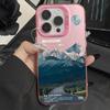 Snow Mountain Road Landscape Phone Case For IPhone 16 15 14 13 12 11 Pro XS Max 16E X XR 7 8 Plus Plating Matte Hard Cover Funda
