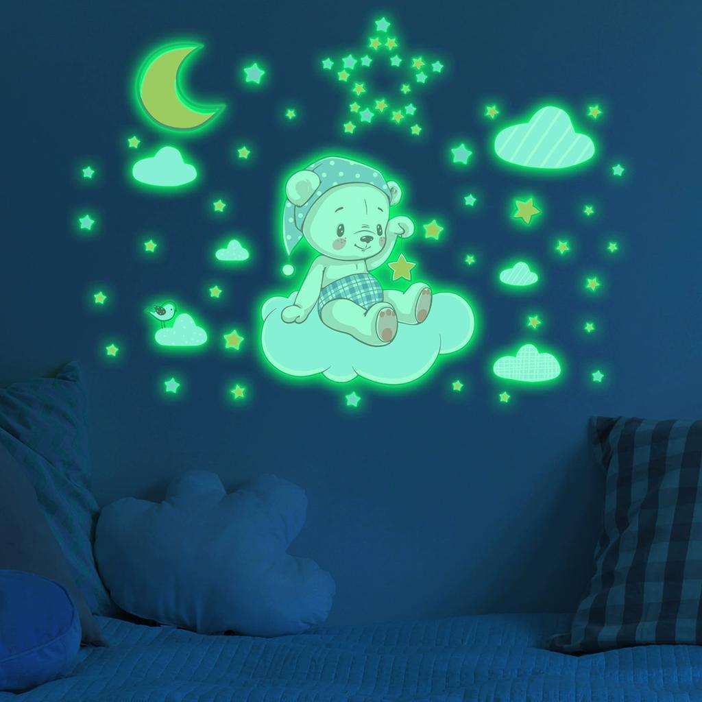 New Luminous Planet Star Sticker Living Room Bedroom Children's Room Decoration Fluorescent Wall Sticker