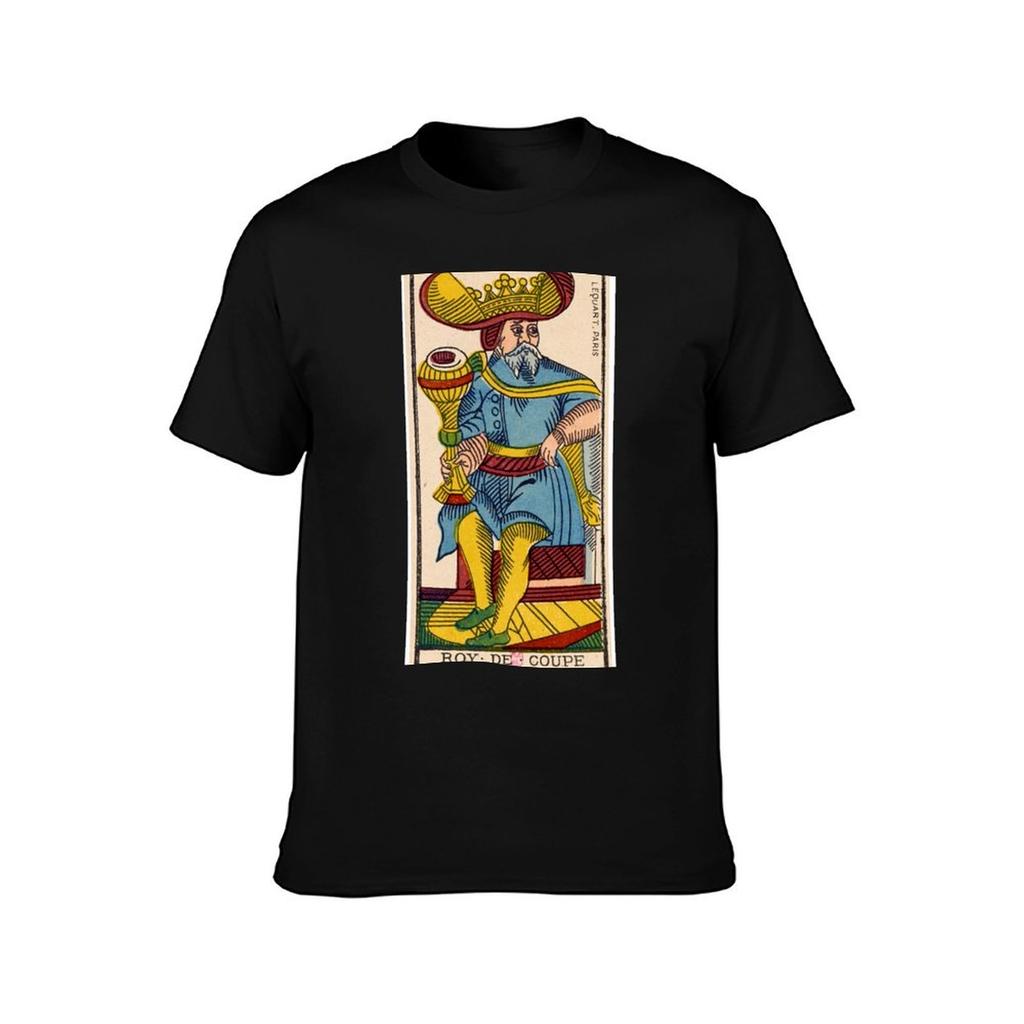 Vintage Roy De Coupe Tarot Card T-Shirt Louboutins Anime Clothes Summer 2025 Funny Meme T-shirts T Shirts for Men Graphic