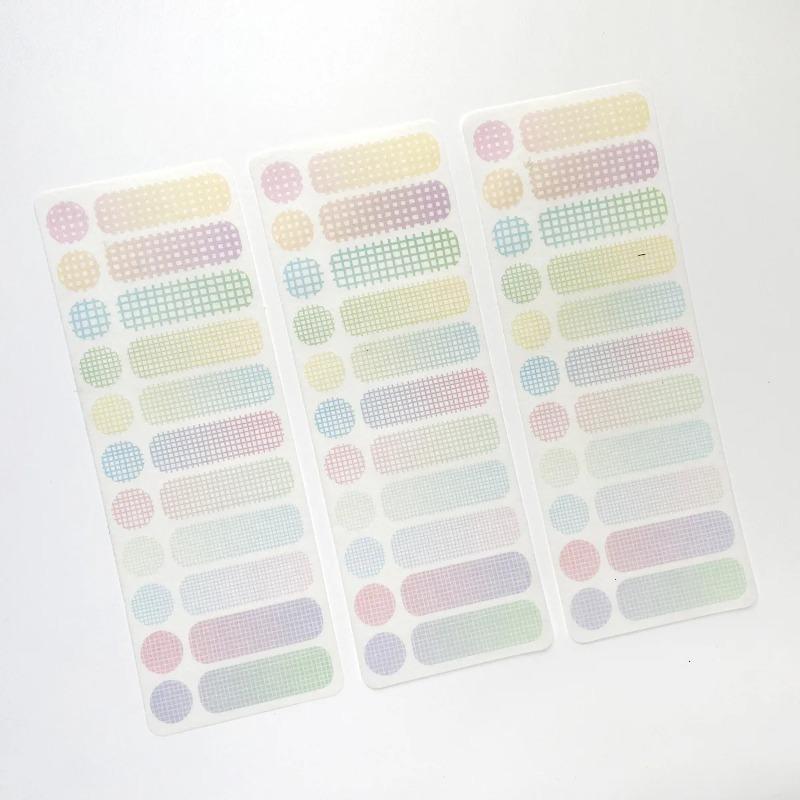 3 Sheets Per Pack Solid Color Label Dot Stickers DIY Crafts Basic Material Decorative Stickers Handmade Product Stickers