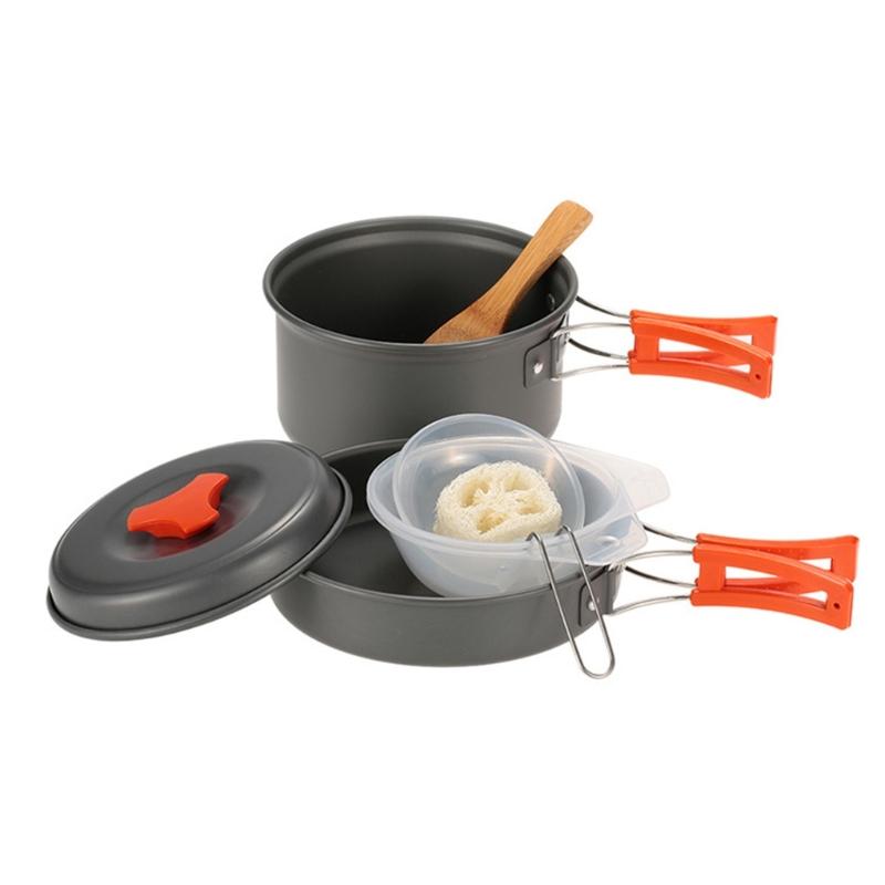 Ultraleichter Campingtopf Pfanne Schüssel Outdoor Picknick Utensilien Antihaft Kochgeschirr Kochausrüstung für Angeln Picknick Wandern