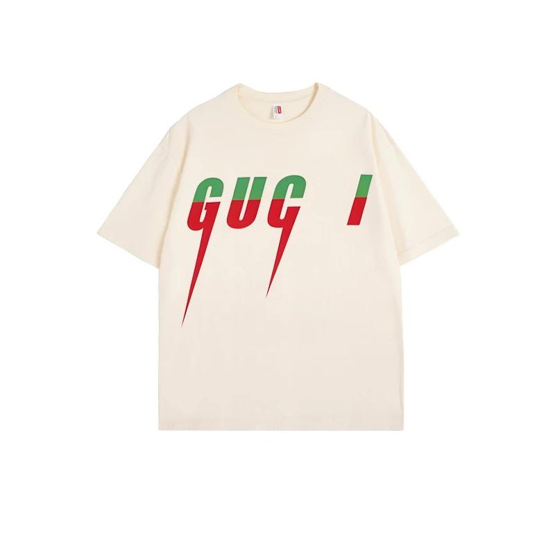2024 American High Street Couple Short-sleeved Cotton T-shirt for Men and Women Summer Heavy Street High-quality Niche Top