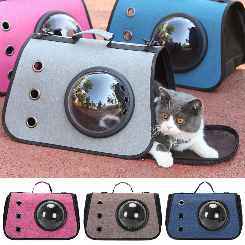 Portable Space Capsule Cat Bag, Hand-held Foldable Shoulder Bag, Transparent Cat Cage, Kitten and Dog Supplies