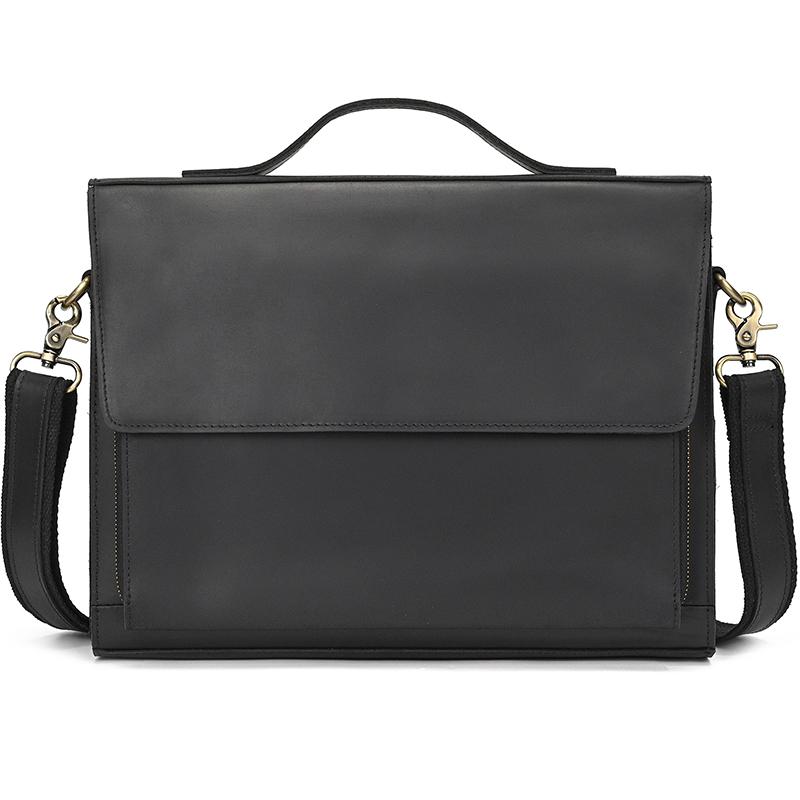 

New Style shoulder bag retro casual crossbody bag leather vertical male sling bag men s first layer cowskin men s bag business чорний