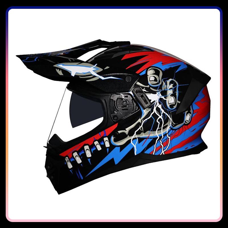 Off Road Capabilities Motorcycle Full Helmet Dual Lens Motocross Helmet Dirt Bike Racing Helmet Dirtbike DOT Enhanced Safety