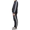 Adidas Logo Print Striped Cardigan Hoodie And Joggers Set Men Casual Sportswear Blue GK9658