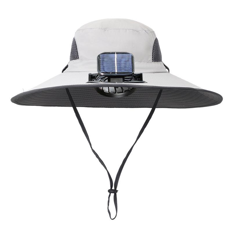 Men's Solar-Powered Sun Hat with USB Fan for Outdoor Summer Activities