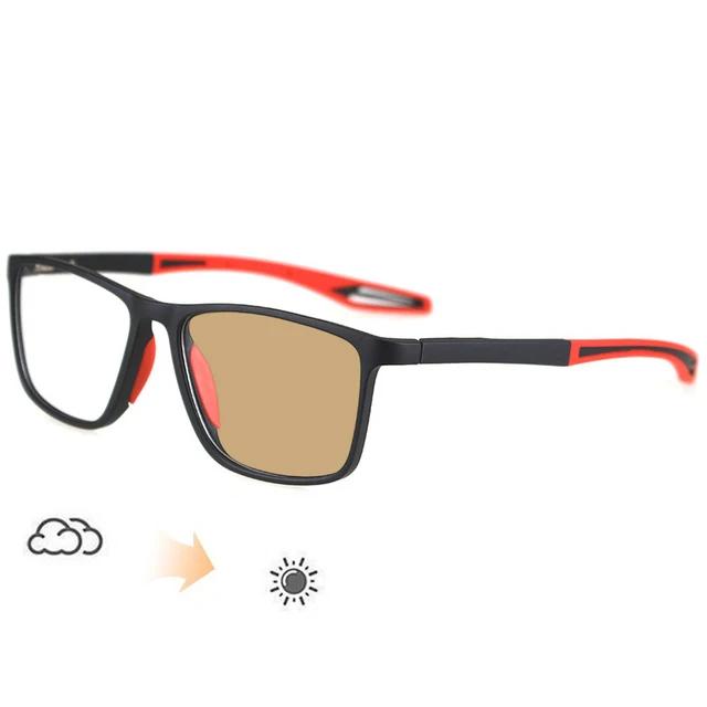 Retro TR90 Sports Photochromic Glasses Women Men's Classic Flexible Myopia Eyewear UV Shades Smart Color Changing Glasses