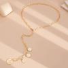 SHIXIN Metal Coin Round Long Pendant Necklace for Women Vintage Tassel Chain Necklace Party Jewelry on Neck Choker Accessories