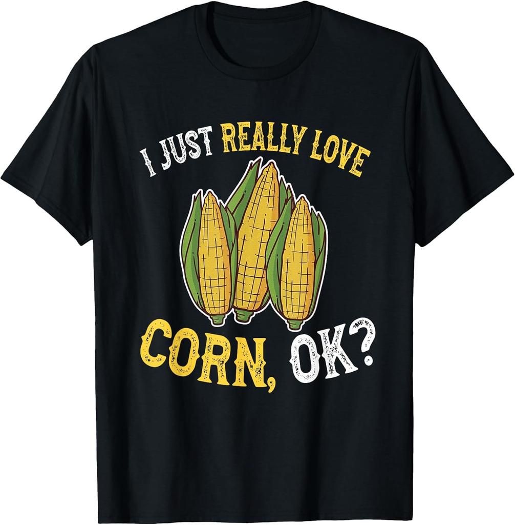 Ich liebe Mais Ok - Süßes und Lustiges Maiskolben Baumwoll-T-Shirt - Hergestellt in den USA