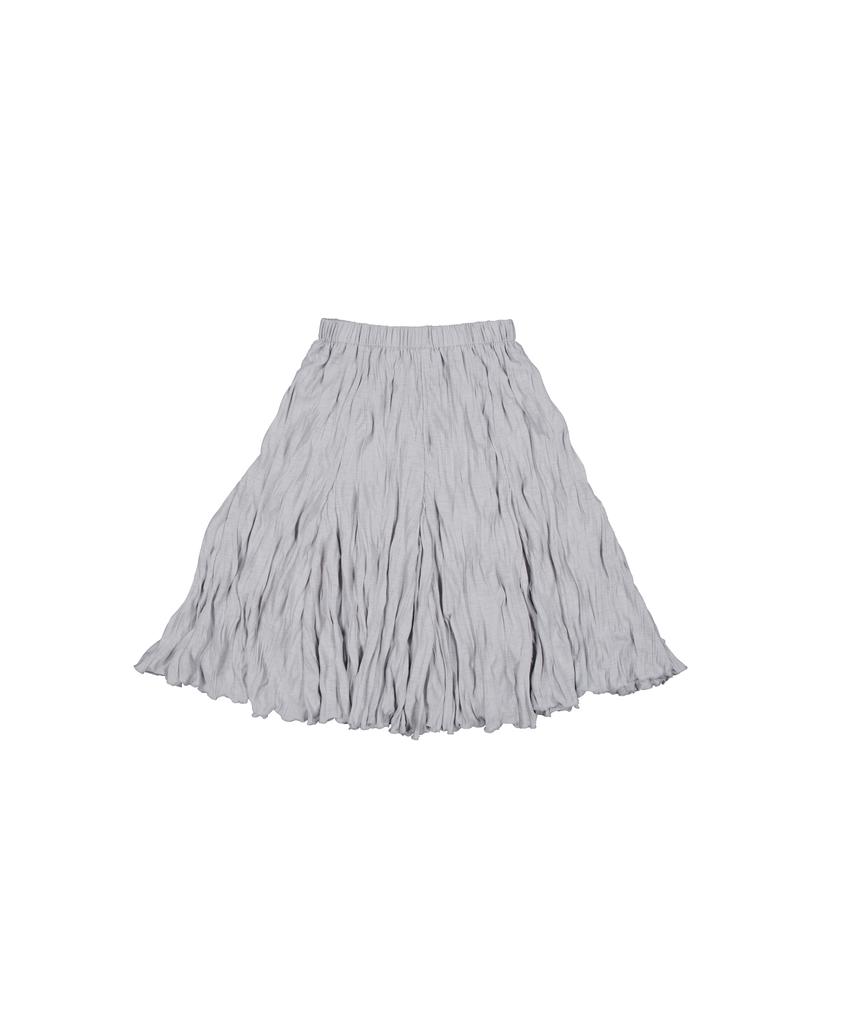Cookies Wave Crinkle Gored Skirt (Light Gray)