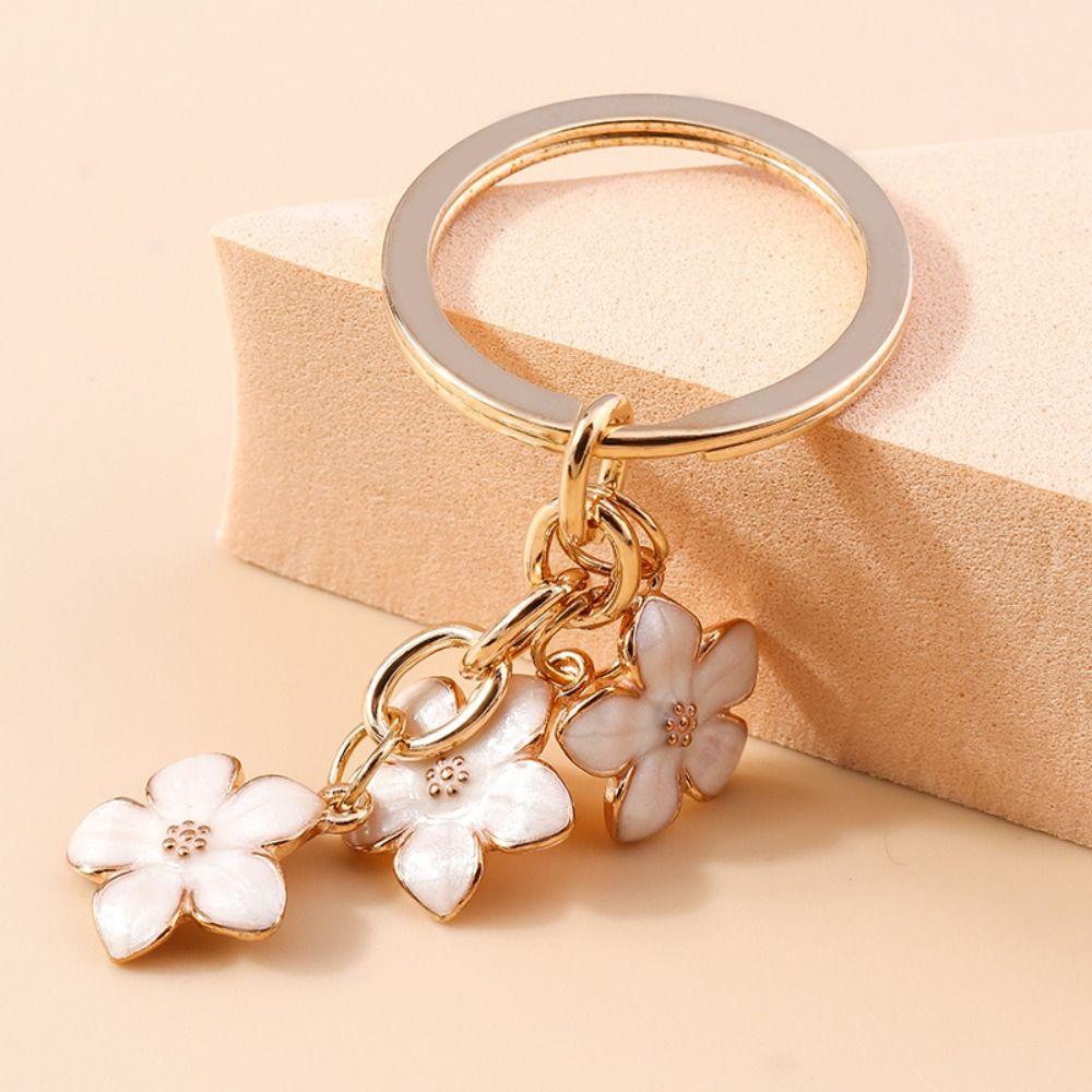 Enamel Colorful Sakura Flower Keyring Sweet Accessories Fun Decorative